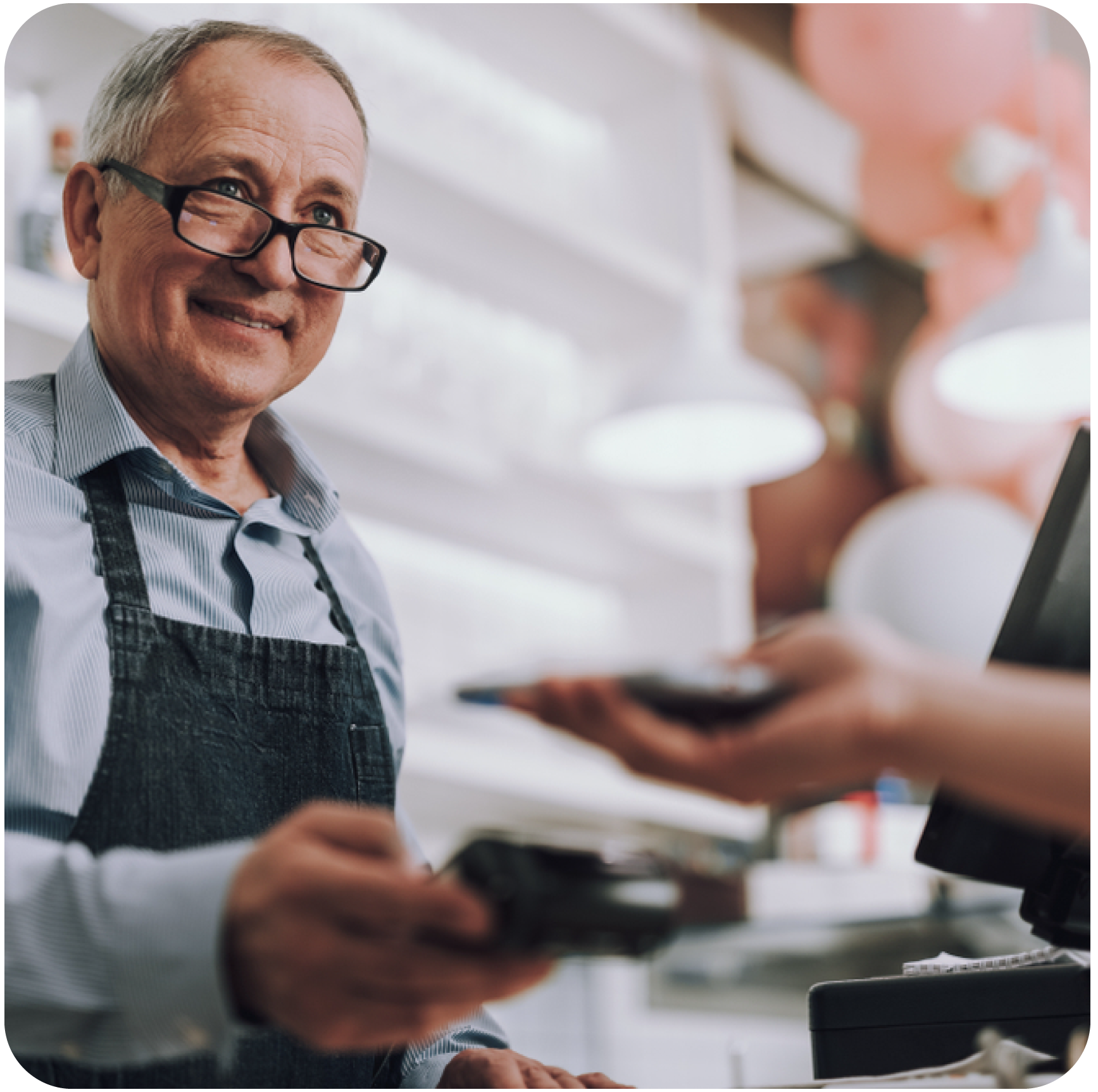 man receiving payment